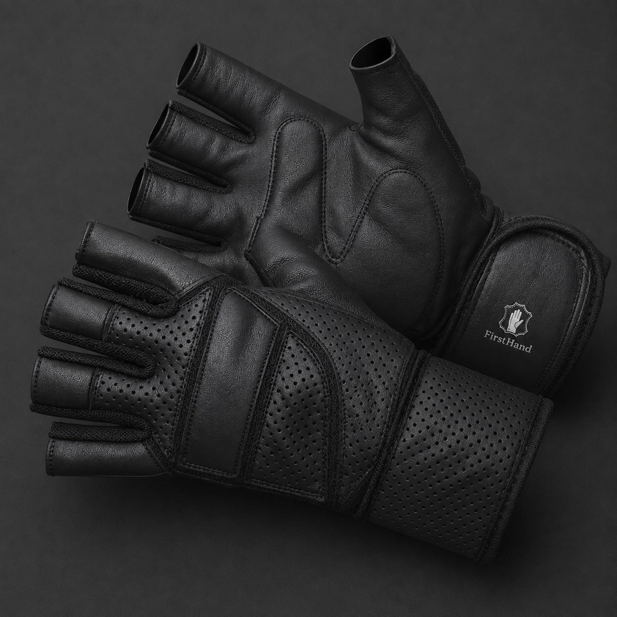 Black Fingerless Textured