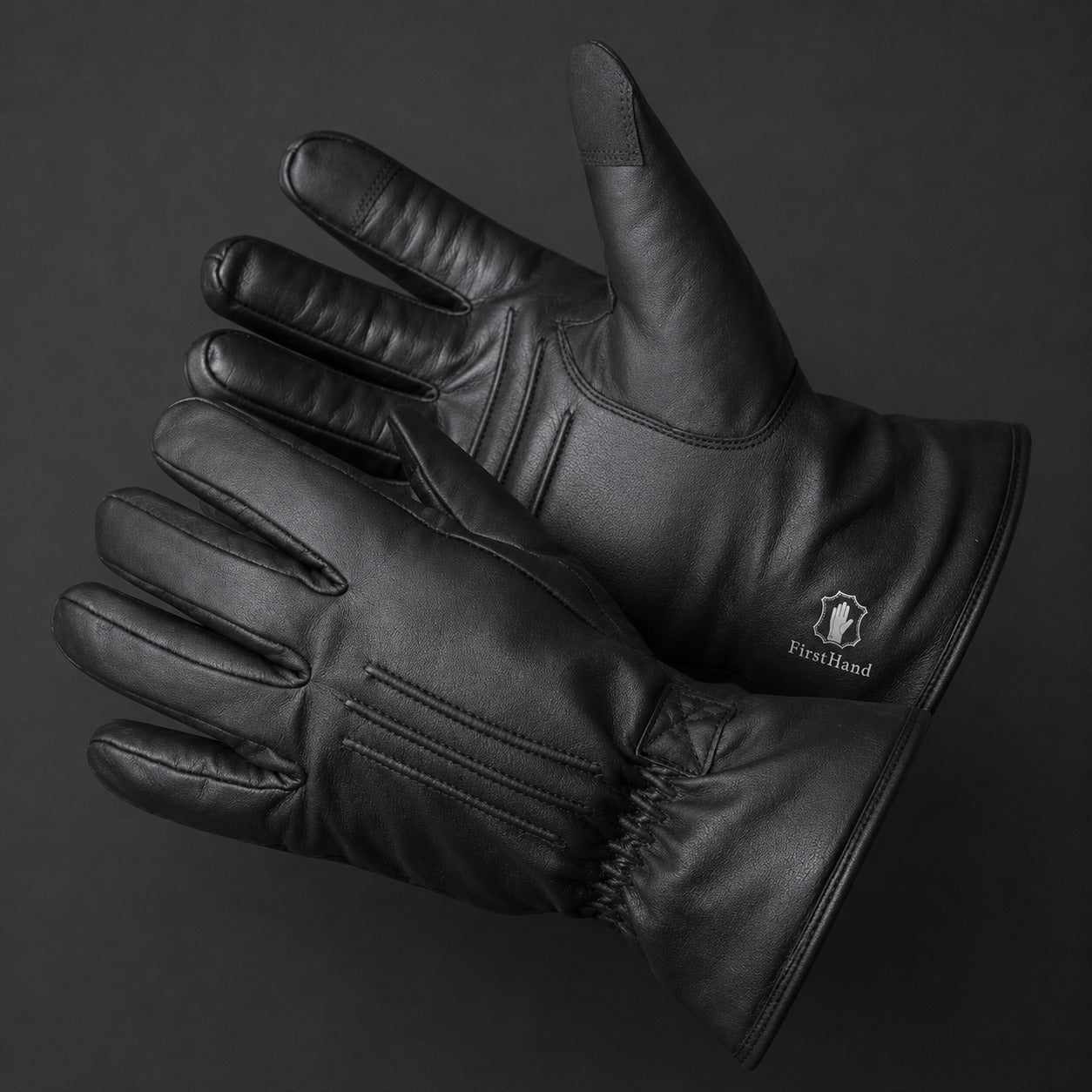 Black Full Finger Ribbed