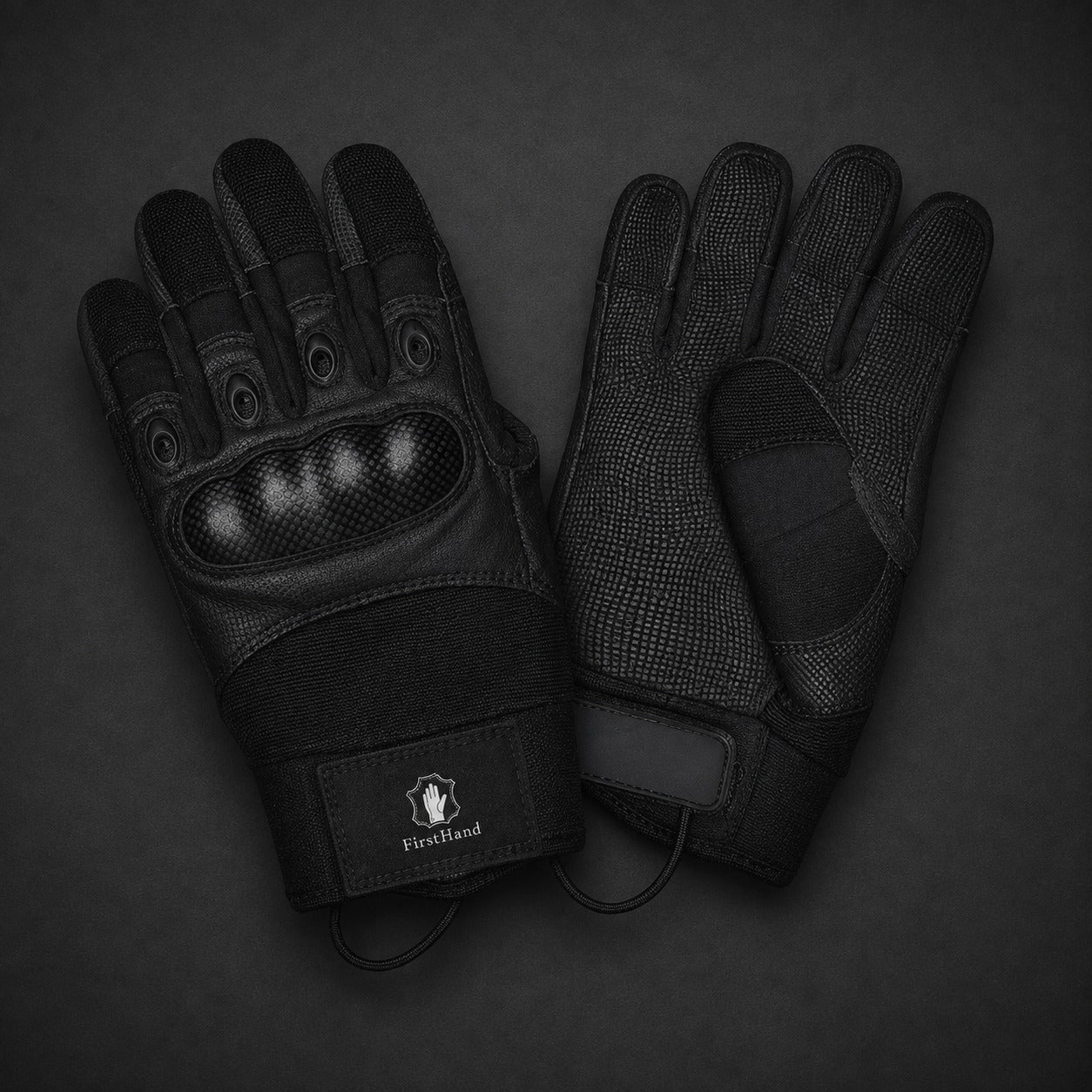 Black Full Finger Textured